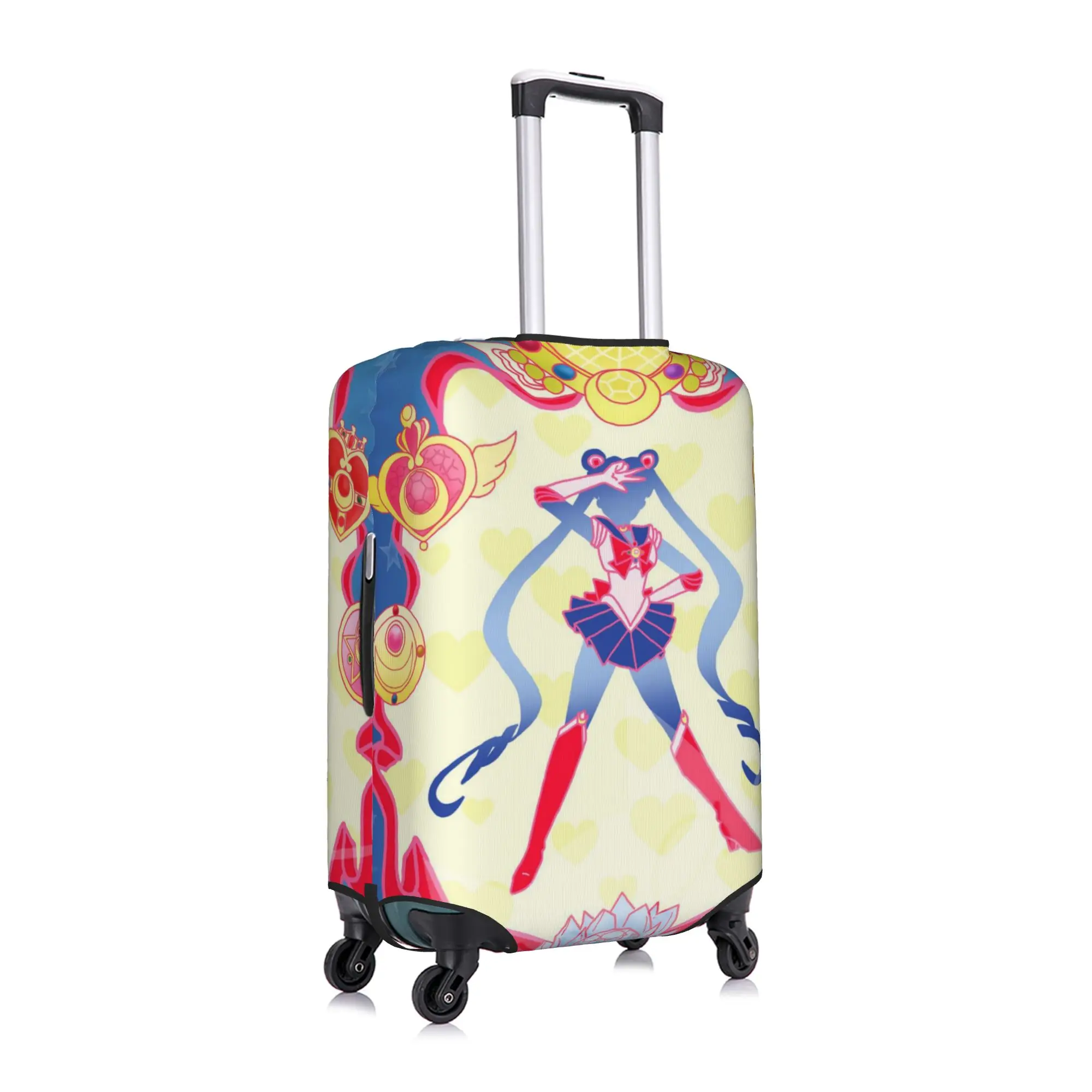Custom Sailors Moons Cute Cartoon Travel Luggage Cover Dust Proof  Suitcase Cover Protector Fit 18-32 Inch - view 3
