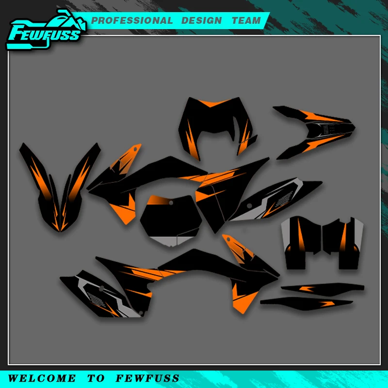 

Fewfuss For KTM EXC EXC-F 125 250 300 350 450 2012 2013 SX SXF 11-12 Full Graphics Decals Stickers Motorcycle Number Name Custom