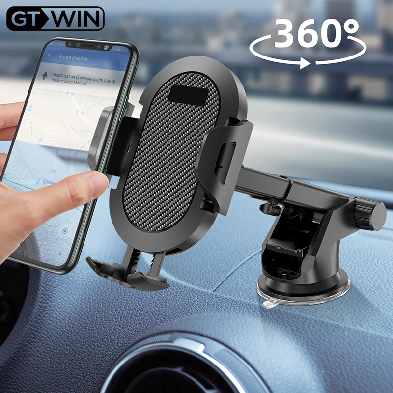 Long Pole Automatic Lock Car Phone Holder Telescopic Suction Cup Holder Car Instrument panel phone holder Lazy Person Stand