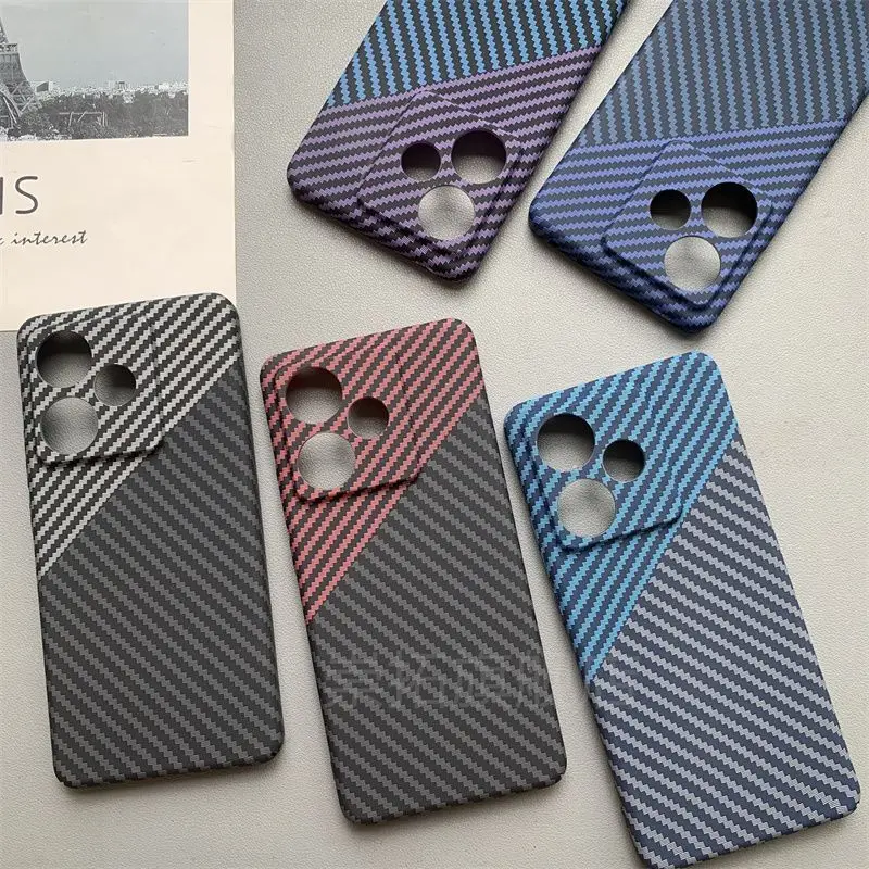 For Realme GT7 Pro GT 7T Case Simple Carbon Fiber Color Matching Texture PC Anti-drop Cover For Realme GT 7 Pro 7T Funda