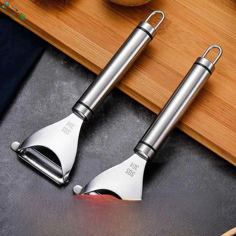 Pelador de Acero Inoxidable para Zurdos, Cuchillo para Pelar Frutas, Raspador de Piel, Herramienta de Cocina Segura para Uso Doméstico, Marca Laanwan