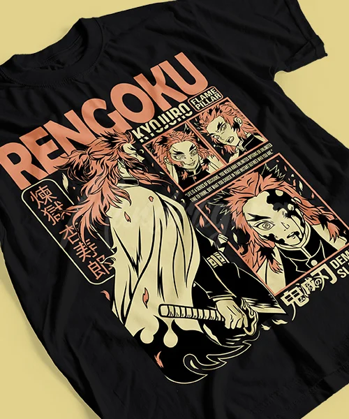 T-Shirt UNISEX DEMON SLAYER KYOJURO RENGOKU BATALLAS