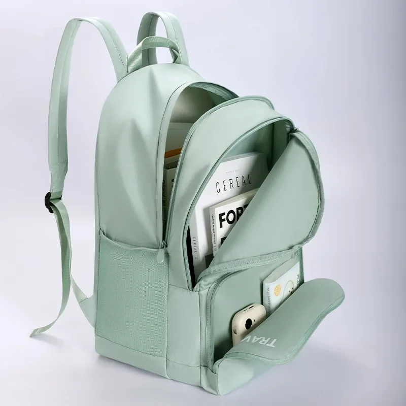 Sac à Dos d'École Étanche de Grande Capacité pour Femme, Cartable à Fermeture Éclair Lisse, Solide, pour Document, pour Adolescente, Sacoche de Jour Décontractée, Fourniture pour Étudiant