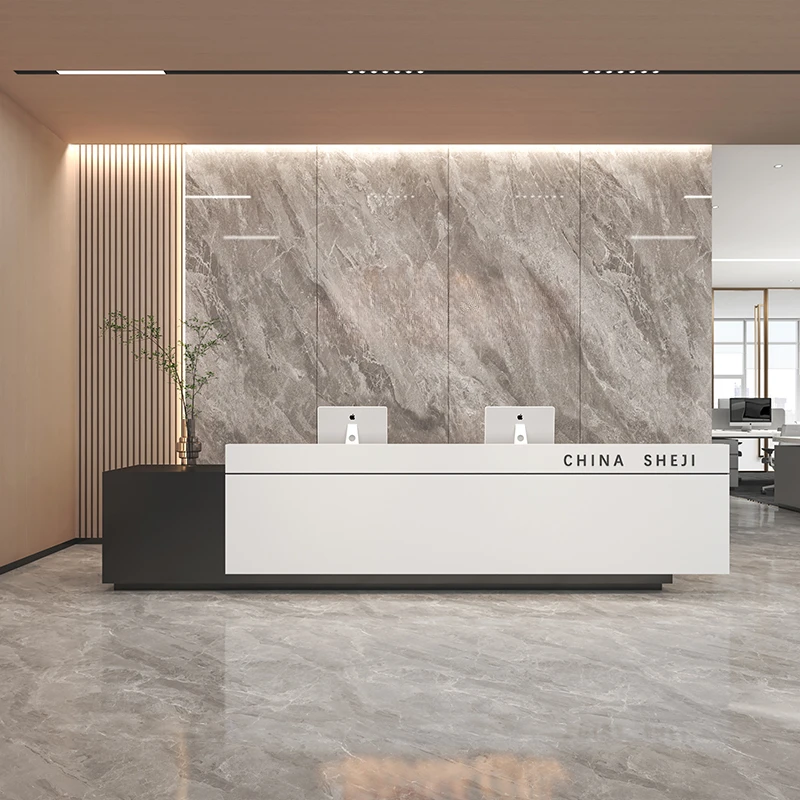 Modern Counter Reception Desk Office Podium Information Barbershop Check Out Salon Bar Counter Theke Rezeption Salon Furniture