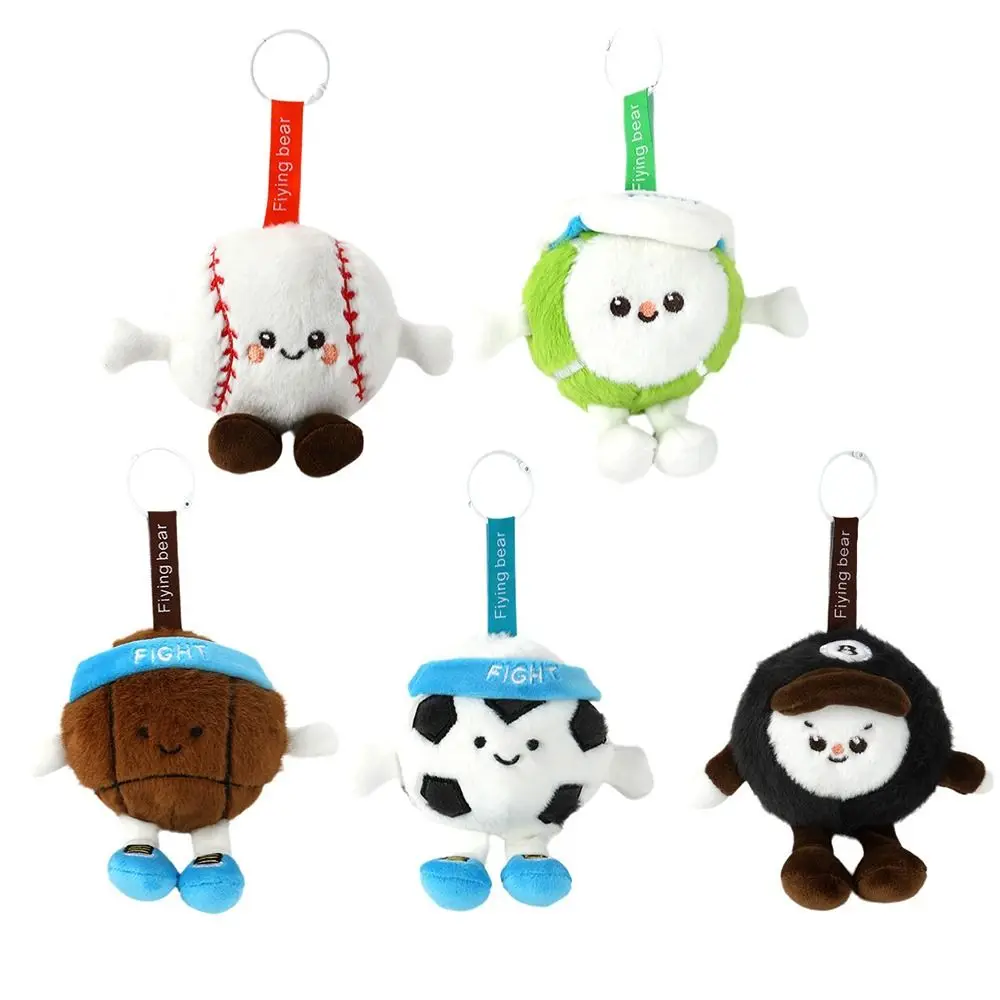 

New Creative Baseball Keychain Soft Cute Football Plush Toys Furry Fun Toys Ball-shaped keychain Friends Gifts