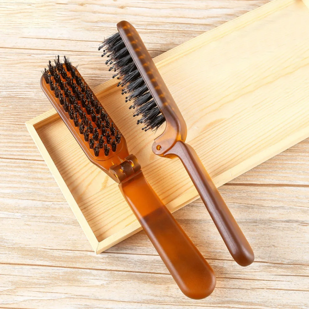 

Boar Bristle Professional Hair Salon Use Detangling Smooth Travel Accessory Multi Function Travel Comb Folding Pocket Comb