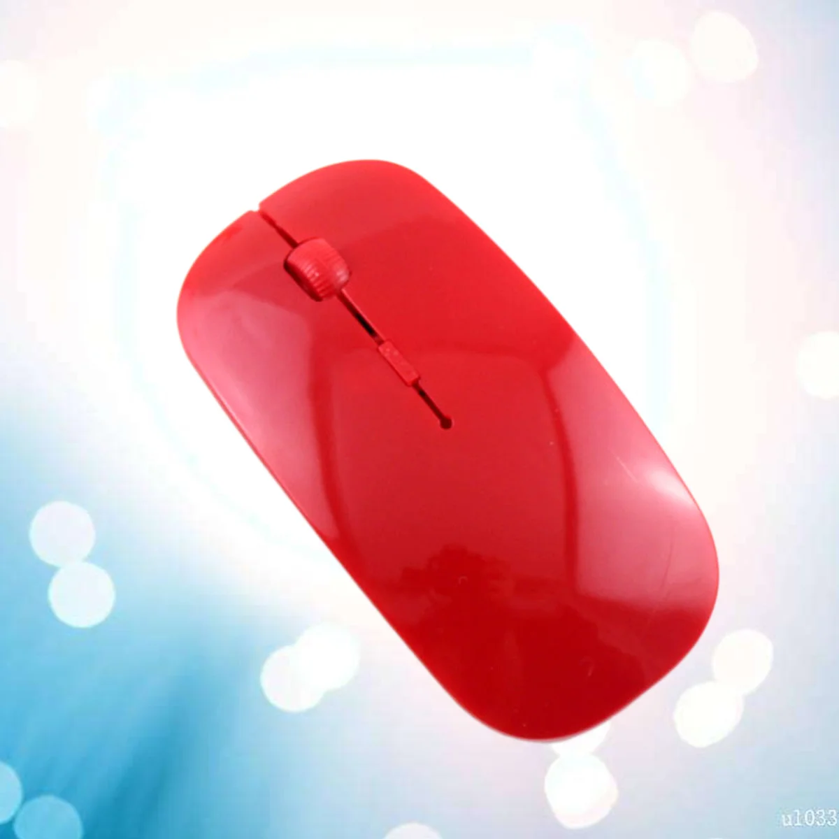 Mouse ottico wireless ultra sottile da 2,4 GHz 1200 Dpi rosso per PC portatile Tecnologia stabile Mini ricevitore Nano