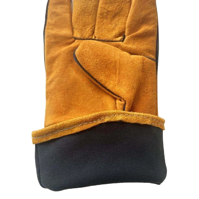 Guantes soldadura Guantes resistentes calor fuego Guantes cuero duraderos para barbacoa, horno