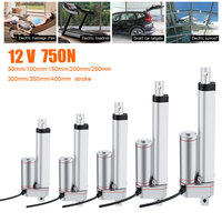 DC 12V 750N Linear Actuator 50mm 100mm 150mm 200mm 250mm 300mm Stroke Linear Drive Electric Motor Linear Motor 10mm/s Speed