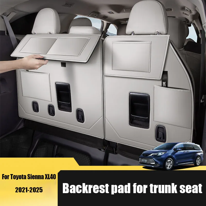 For Toyota Sienna XL40 2021 2022 2023 2024 2025 Backrest pad of trunk seat synthetic leather interior protective equipment