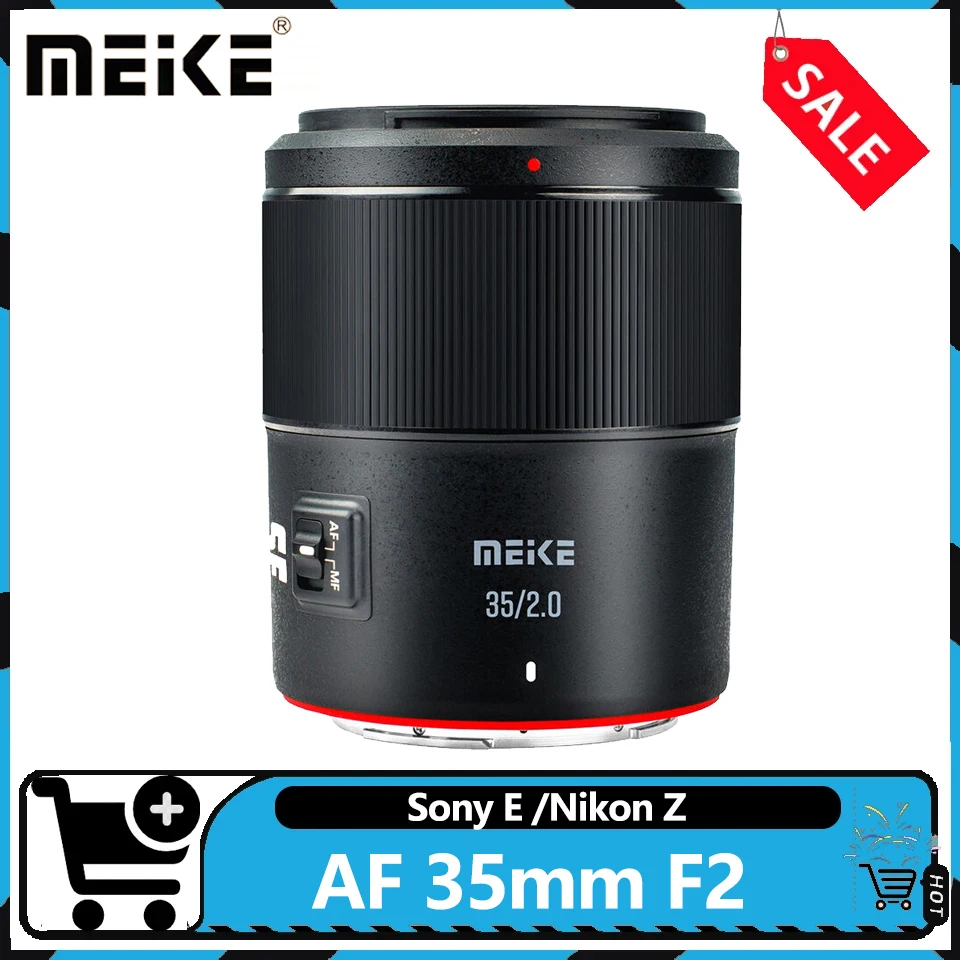 Lente de Cámara MEKE AF 35mm F2 de Enfoque Automático de Fotograma Completo, Gran Angular, Gran Apertura, para Sony A7S Nikon Z9