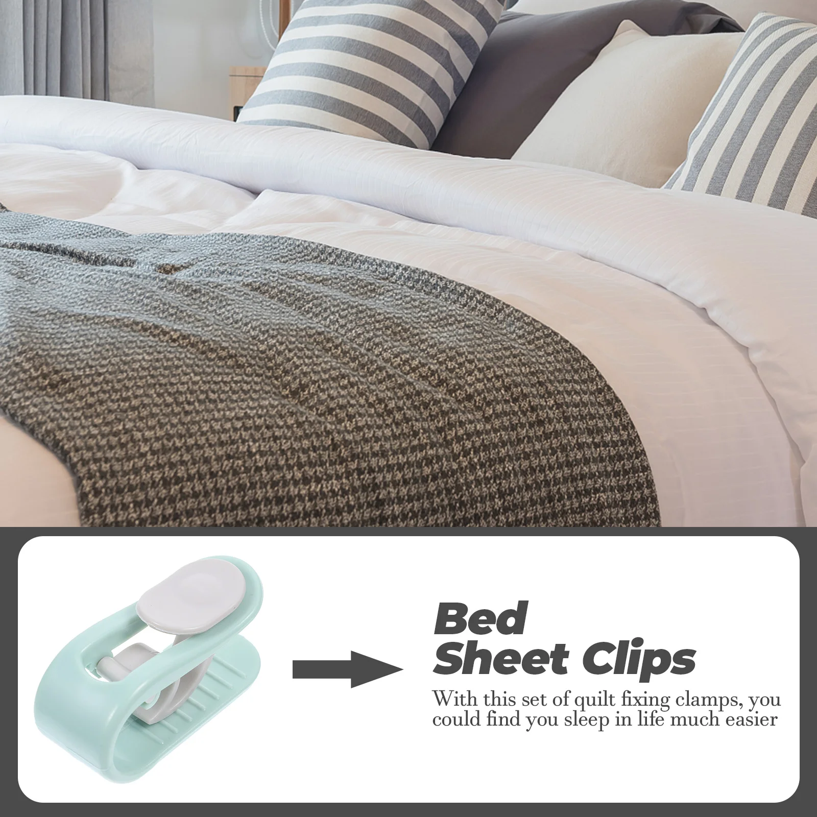 

50pcs Clips Strong No Pin Sheet Fasteners Anti-Slip Bed Quilt Fixing Clamps Safe Easy Assembly Fixer