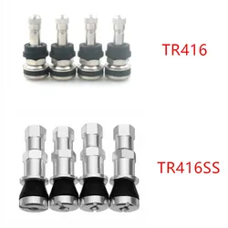 4pc TR416 clamp/bolt-in Tire Valve Stem chrome brass Vacuum  tire vavle stems for passenger car & light truck Motorcycl TR416SS