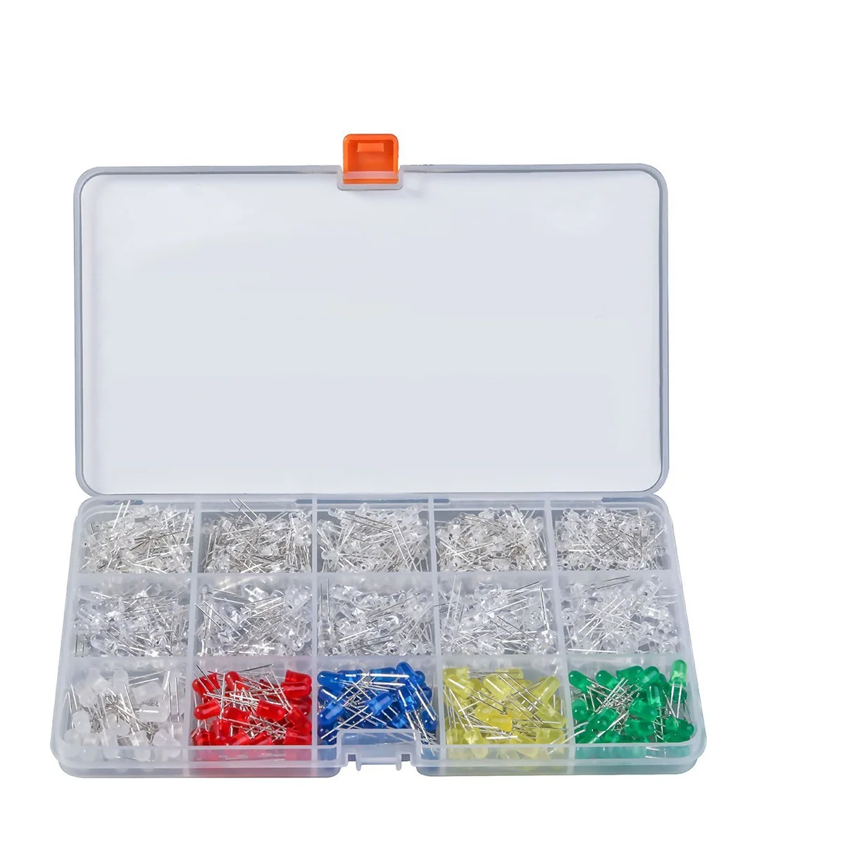 

600pcs Led Light Bulbs 3Mm 5Mm Assorted Diffused Clear Round 5 Colors For Diy Car Decor School Resistors Included