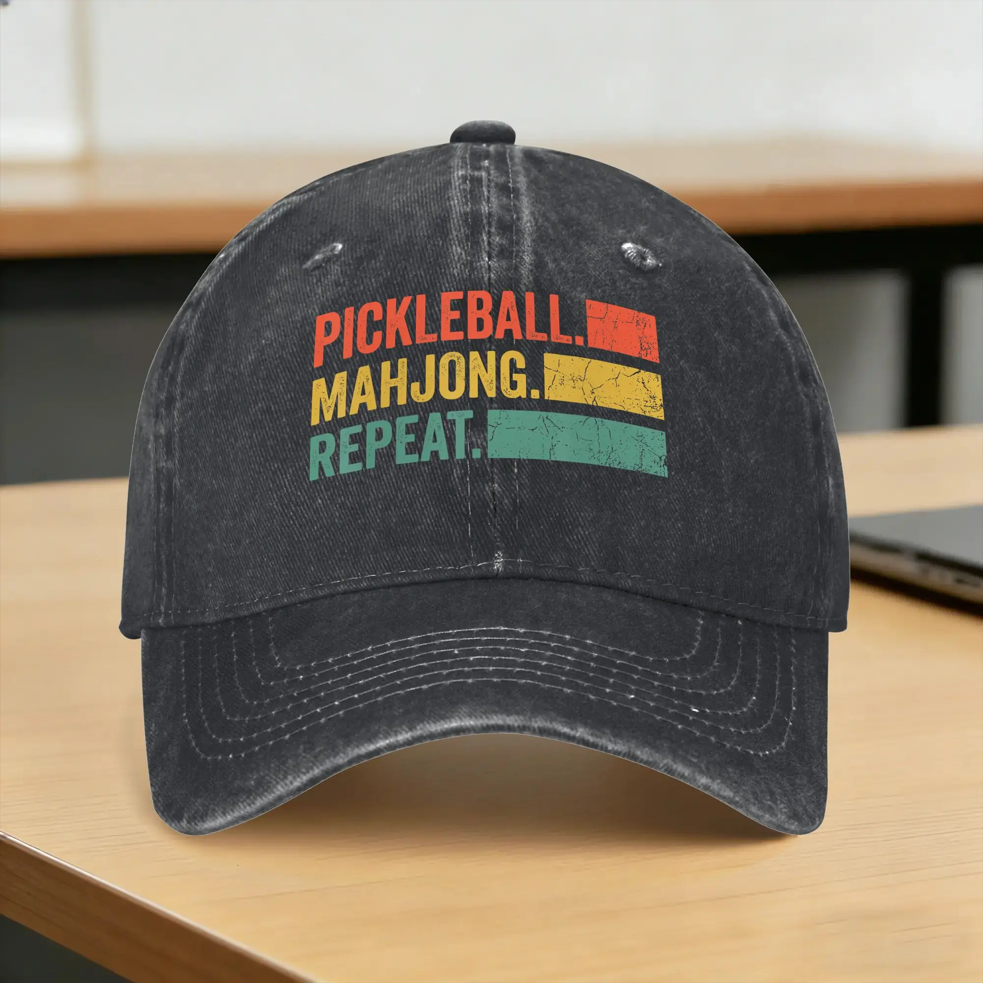 Washed Baseball Cap Retro Pickleball Mahjong Repeat Paddle Player Summer Trucker Hat For Couple Women y2k Rock Sun Baseball Caps