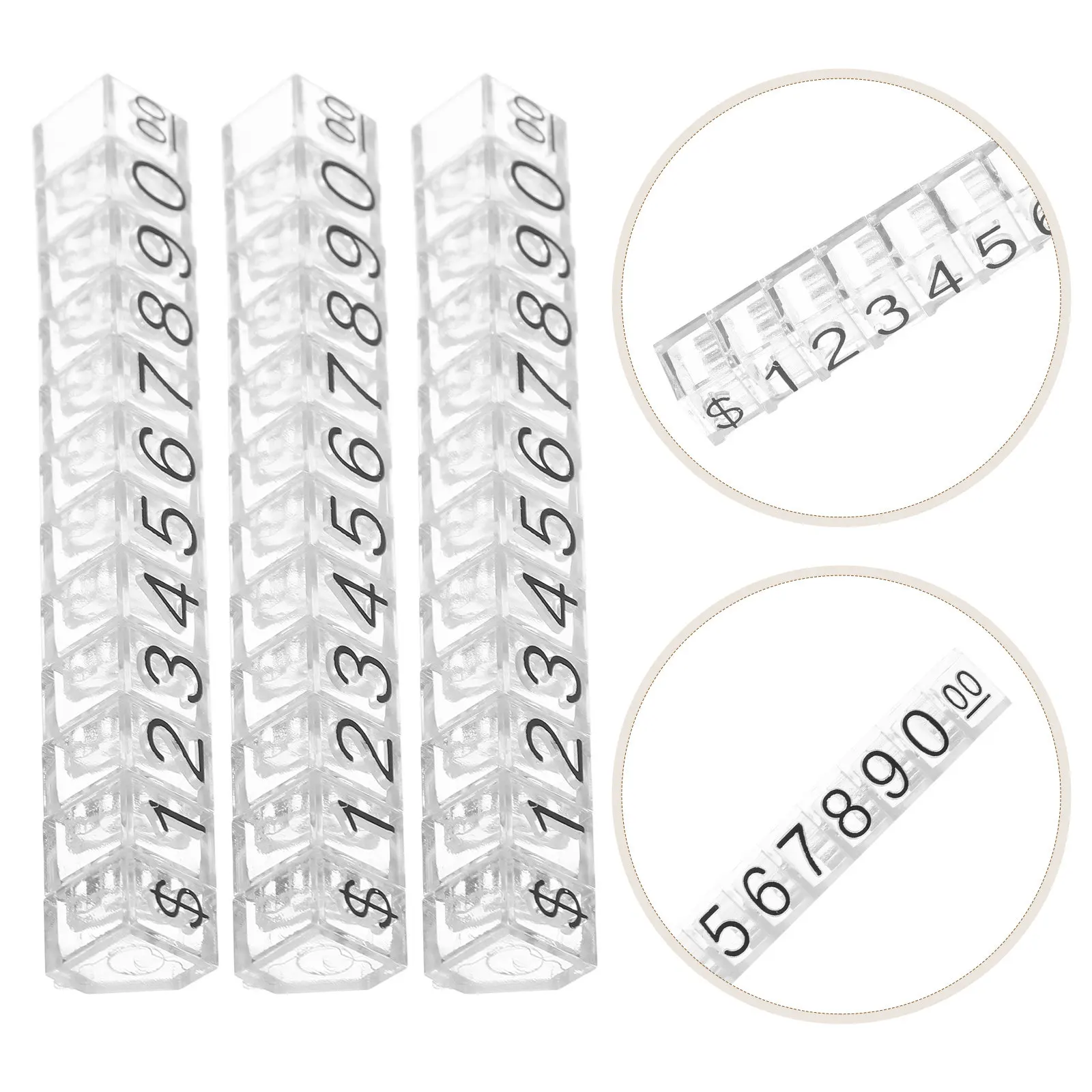 10Sets Price Display Cube for Jewelry Retail Adjustable Number Letter Price Tag Cubes Clear Sturdy Counter Display Stand