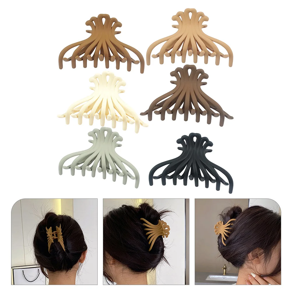

6pcs Plastic Clips for Bathing Washing Thick Thin Hair Styling Accessories Claw Barrette Long Curly Wavy Hair Fixing Tool