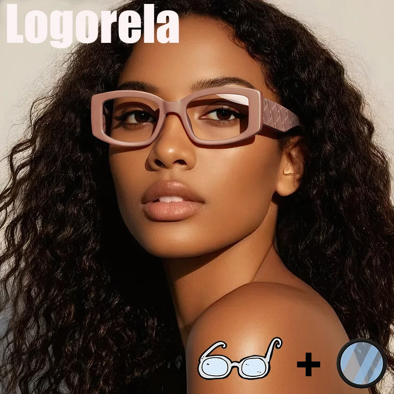 

Logorela 2256 Women Optical Prescription Glasses Anti-Blue Light Photochromic Eyewear Myopia Hyperopia Progressive Eyeglasses