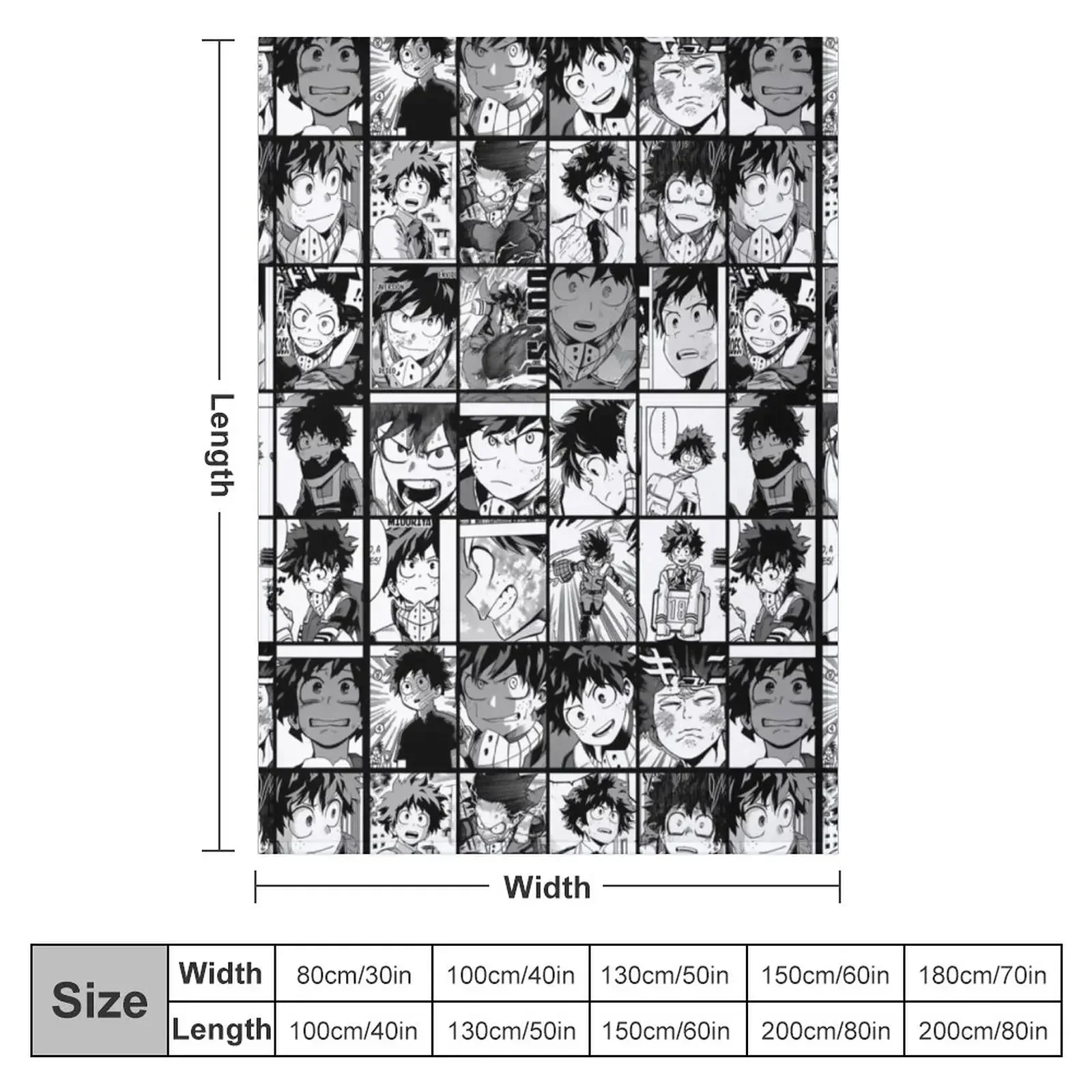 Midoriya Izuku- collage color version Throw Blanket Baby Blankets For Baby sofa bed anime Blankets