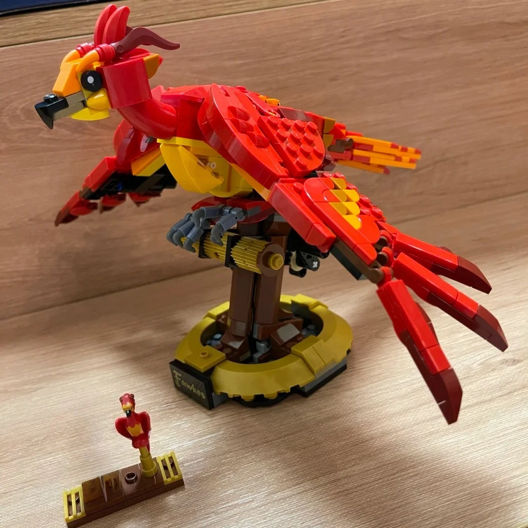 Idées 597 pièces jeu Compatible film magique Phoenix blocs de construction modèles ensembles Fawkes enfants jouets pour adultes cadeaux d'anniversaire