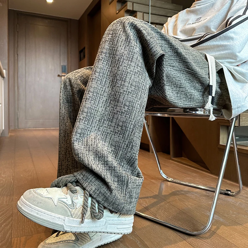 

Men's Sport Pants Loose Straight Leg Thiened Fce Autumn Winter Casual Long Trousers Comfortable Breathable Polyester Fiber