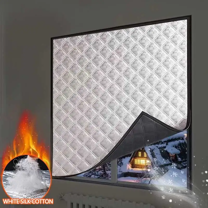 Thickened windproof, cold proof, and warm cotton curtains for winter sealing, self-adhesive and unable to attach to door frames