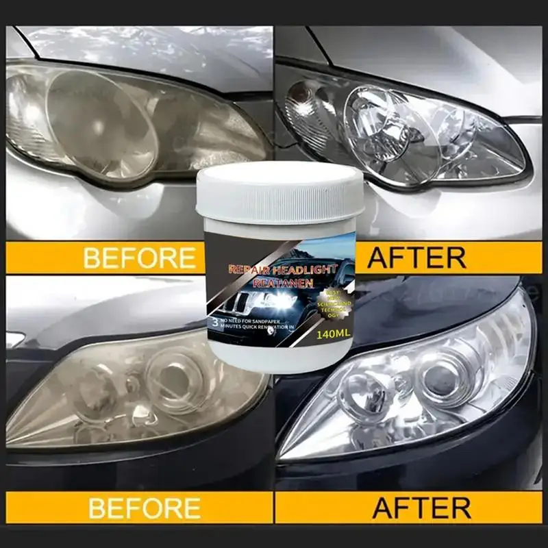 Head Light Restoring Kit Headlight Clear Coat 140ml UV Protection Head Light Scratch And Oxidation Removal Strong Polishing