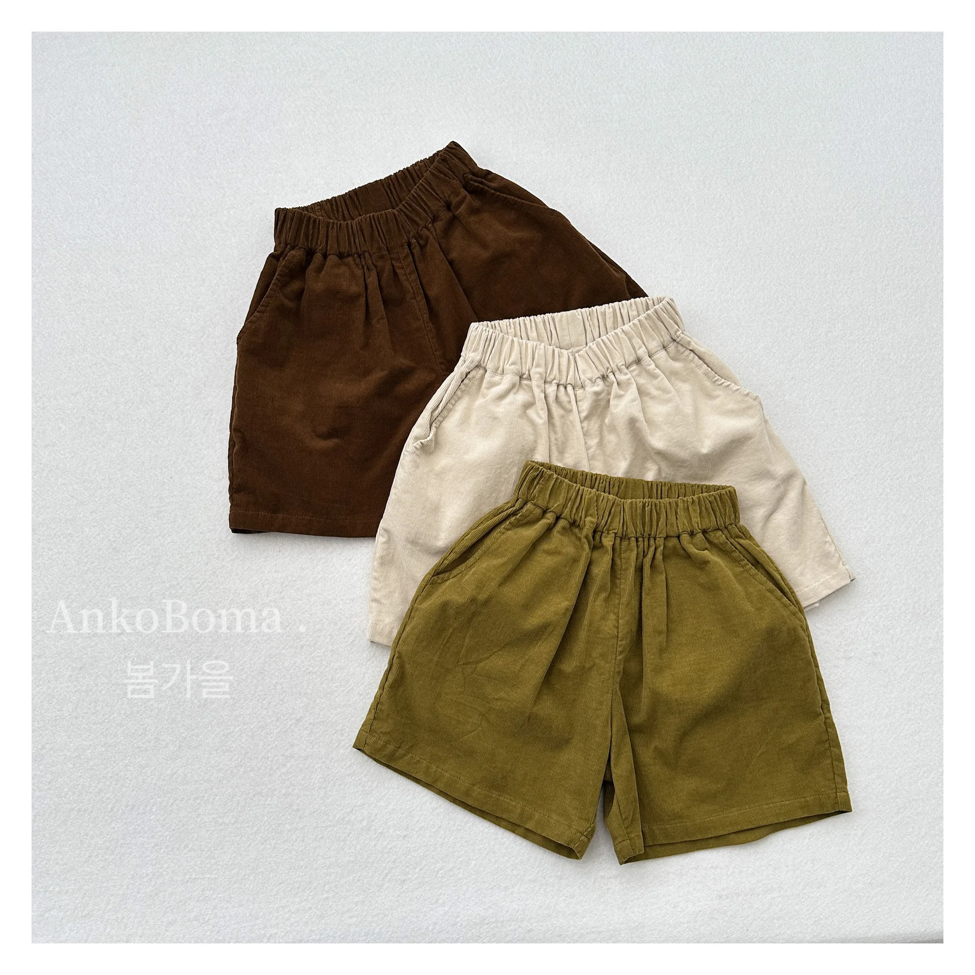 

2025 Summer New Children Corduroy Shorts Solid Girls Casual Shorts Loose Versatile Baby Boys Thin Soft Short Pants Kids Clothes