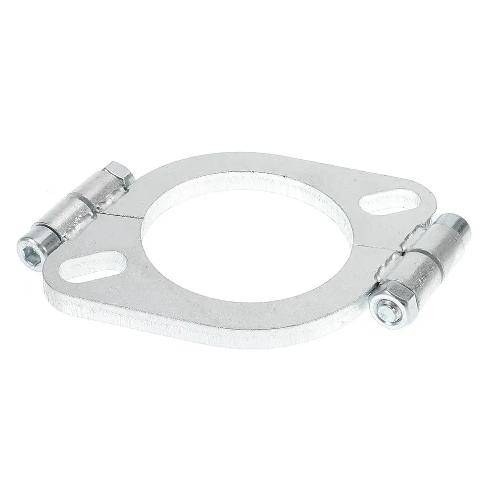 Silver Flange Repair 2.5in/63mm Split Flange Connection Flat Oval Steel Exhaust Flange For Exhaust Flange Repair