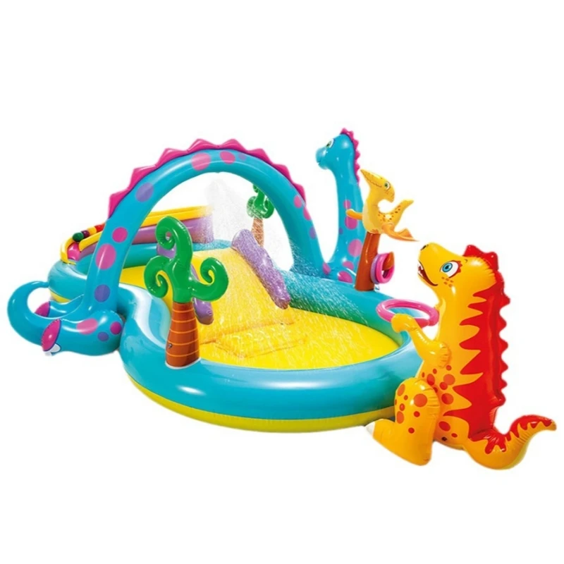 Summer children\'s Dinosaur eight-figure water slide entertainment inflatable pool paddling pool Children\'s family pool