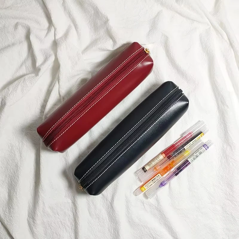 Estojo portátil unissex pequeno para lápis, organizador de material escolar, caixa de armazenamento para viagem, suprimentos escolares, bolsa de maqui