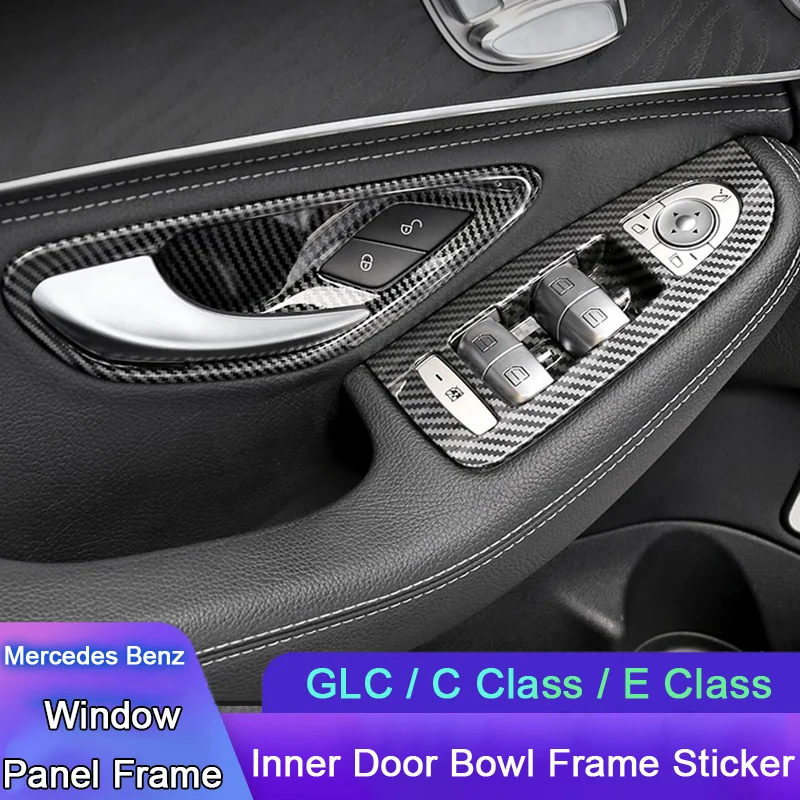 

Inner Door Bowl Patch Handle Frame Window Lift Panel Trim Cover For Mercedes Benz C E Class GLC W205 W206 W213 X253 Accessories