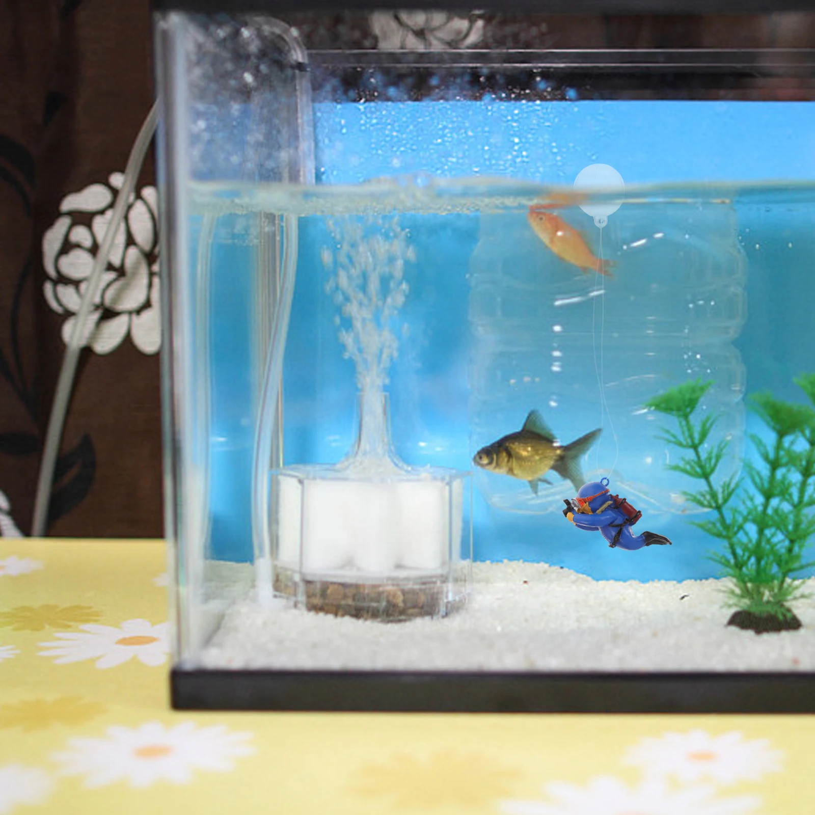 

2pcs Fish Tank Decorations Small Diver Floating Diver For Aquarium Betta Tank Decorations Simulated Landscape Decor Aquarium