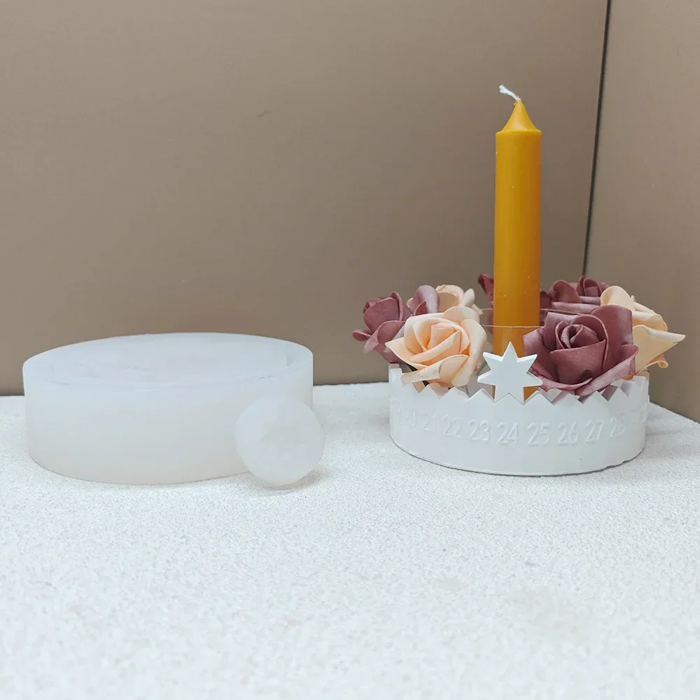 Ring Calendar Candle Holder Storage Resin Silicone Mold Cement Gypsum Pouring Ornaments Molds Home Decor Crafts Christmas gift