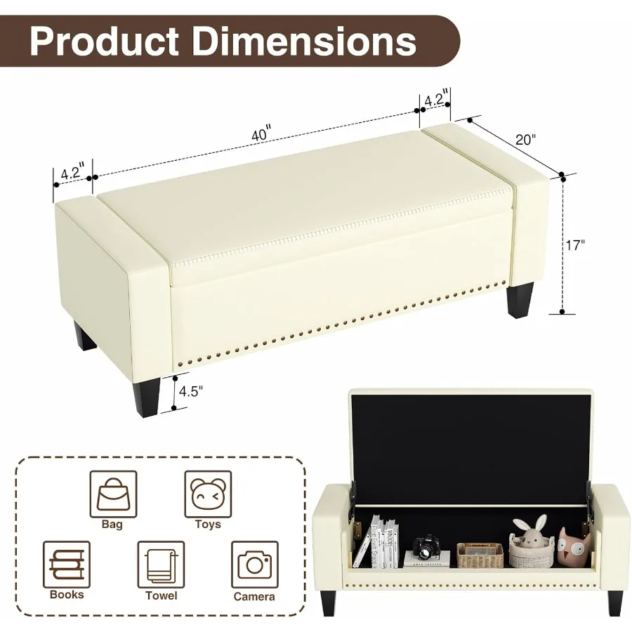 غرفة نوم من الجلد الصناعي الأبيض بتخزين 48.8 مع سطح رفع لنهاية سرير غرفة المعيشة #2