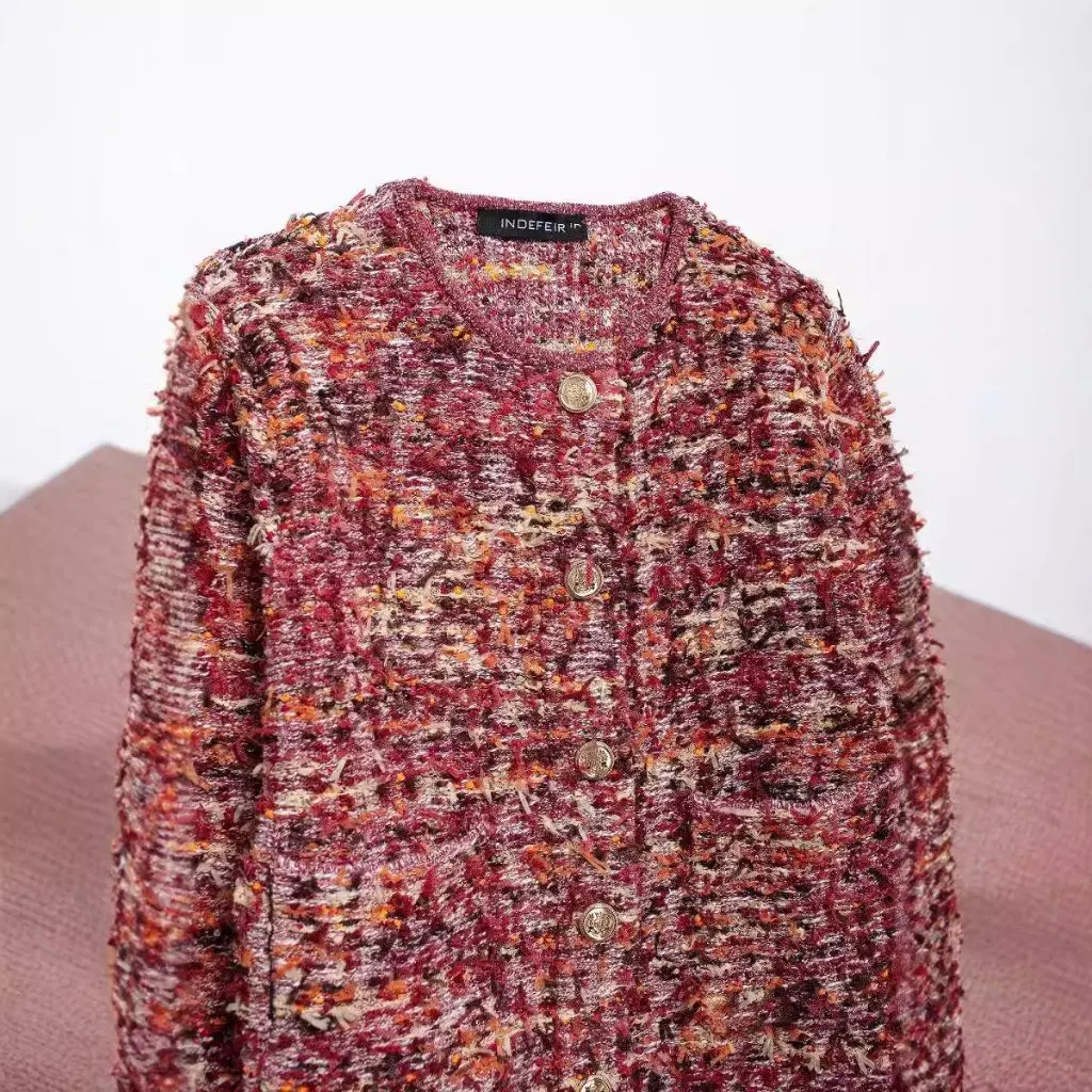 

Women's Korean Style Single-Breasted Cardigan Jacket Loose Long-Sleeved Autumn Top New Texture