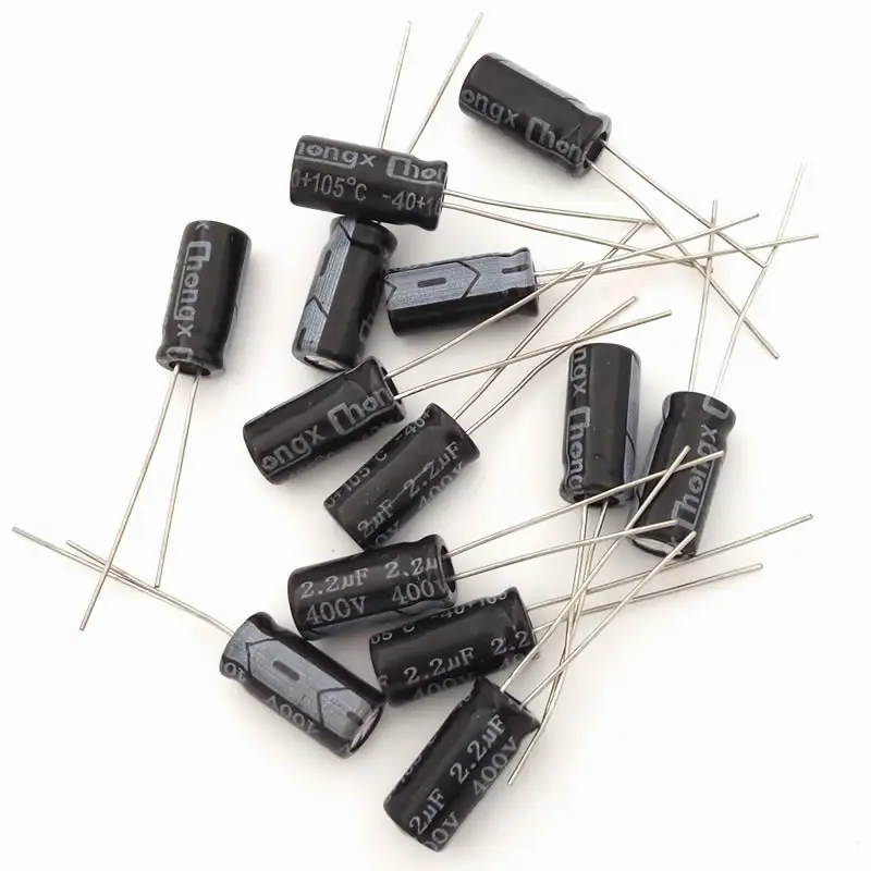 Capacitor eletrolítico de alumínio, 2,2 uF, 400V, 6x12, 50 PCes