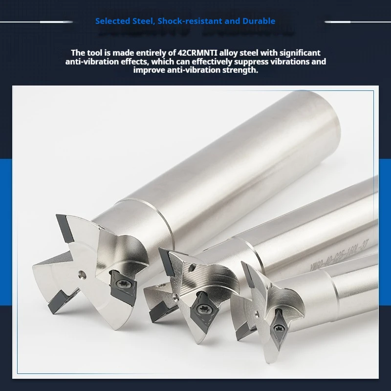 T Slot Swallowtail Groove Milling Cutter Shank 45 55 65 Degree YW Machining Center Internal Hole V Groove Tool For VCMT Insert