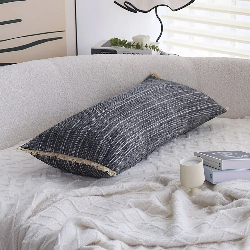 Lumbar Pillow Covers 35x90 Boho Decorative Cushion Covers for Couch Sofa Bedroom Long Pillowcases Funda Cojin Tassels Hogar