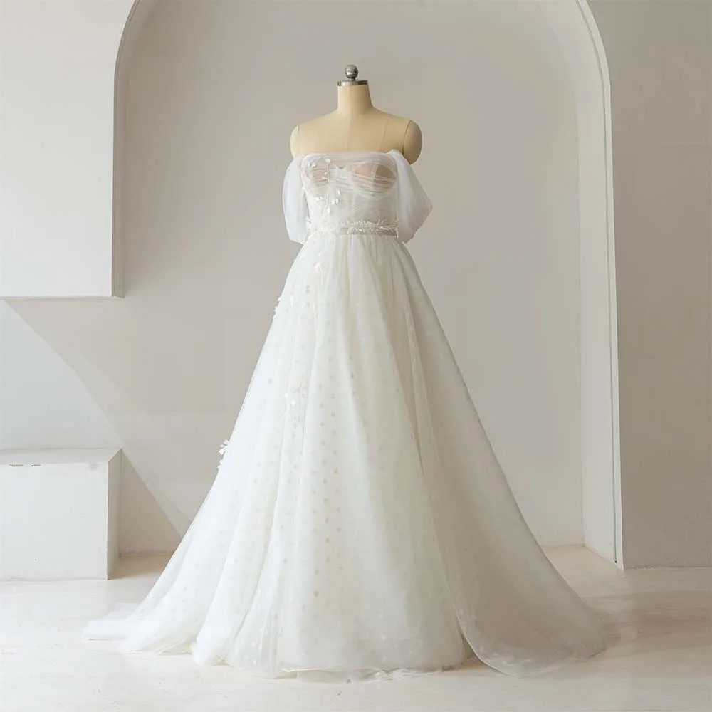 Internacional marca novos vestidos para mulher 2024 a linha barco pescoço zíper malha vestido de casamento sem costas novia qw01769