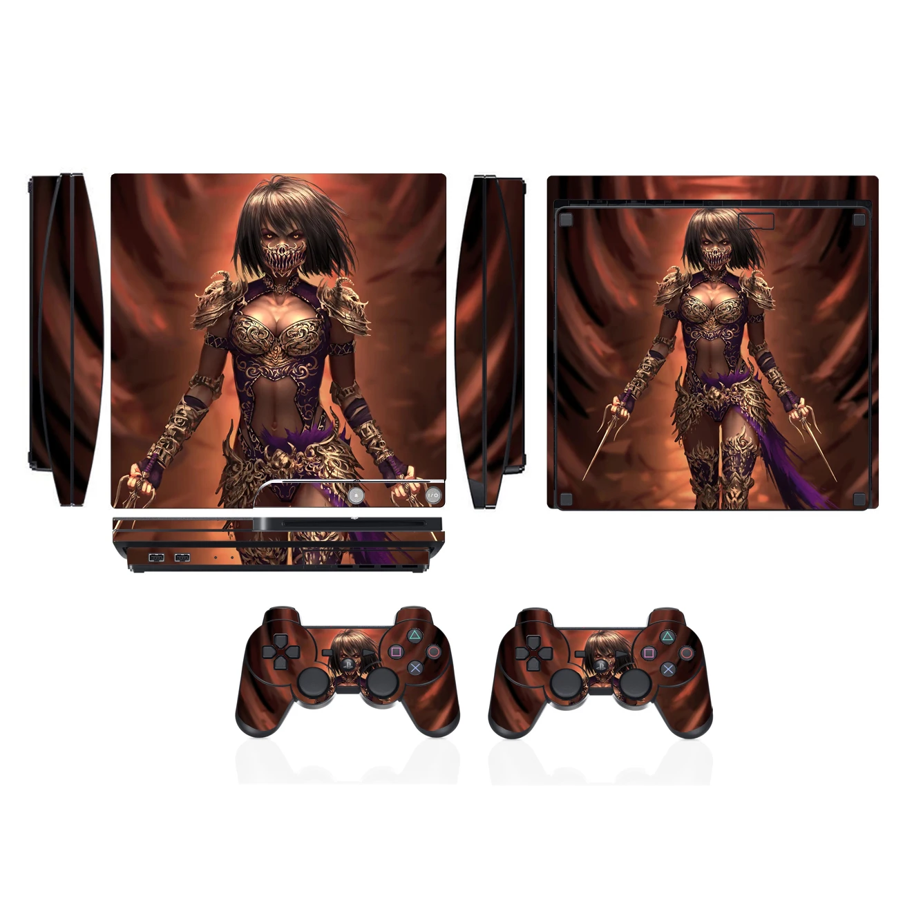 2601 skóra winylowa ochraniacz w formie naklejki na Sony PS3 Slim PlayStation 3 Slim i 2 kontrolery skórki naklejki