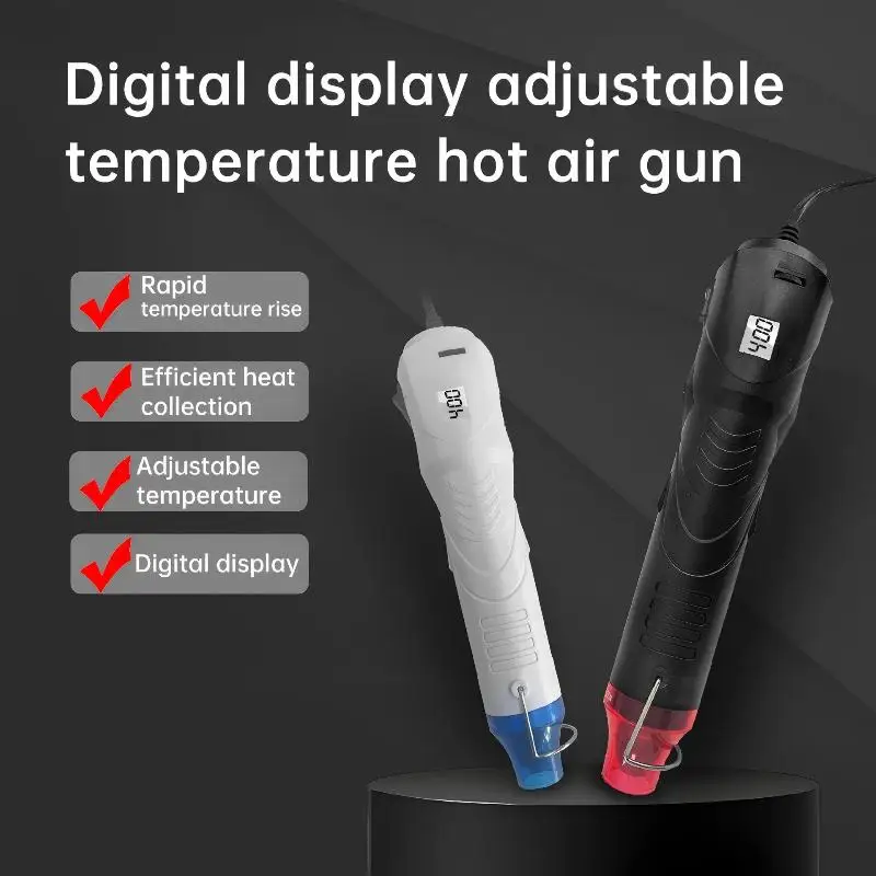 

220V 250W EU Digital Hot Air Gun Digital Display Temperature Control For Shrink Wrapping, PVC Repair & Craft Embossing