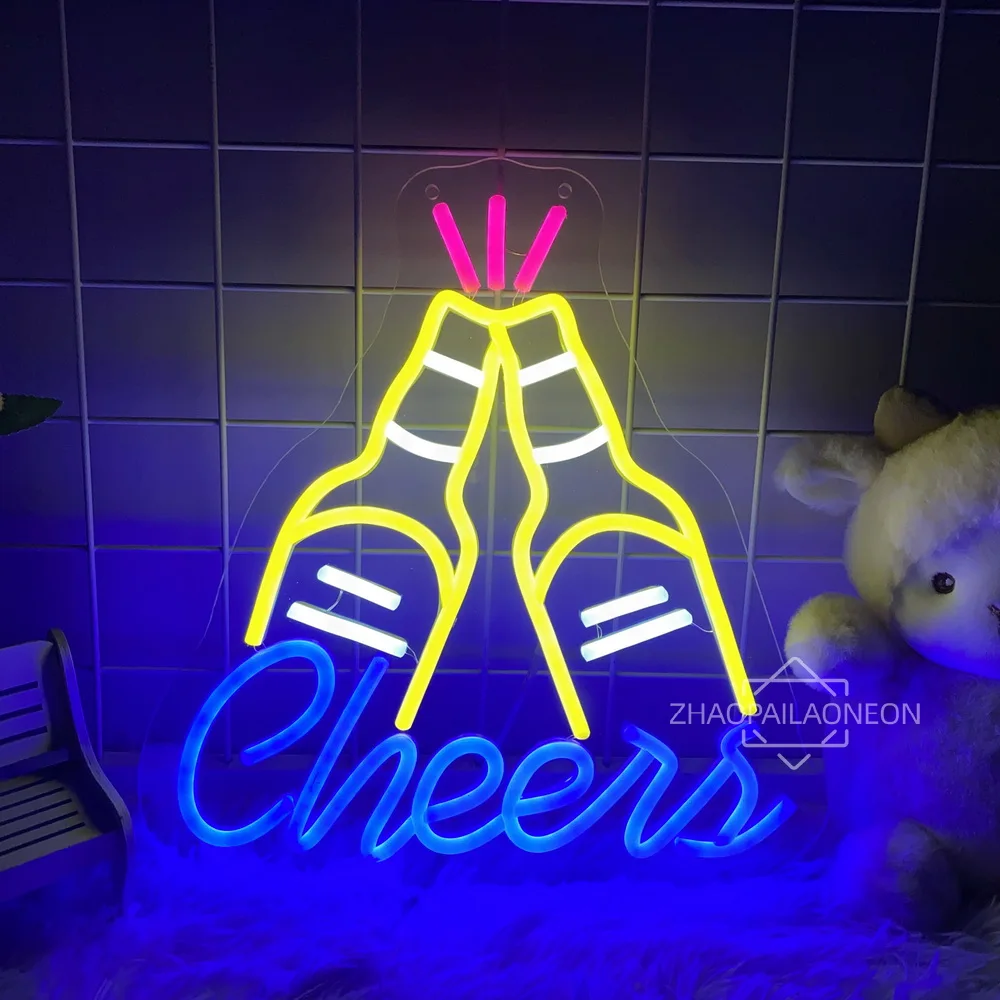 

Cheers Neon Led Sign Bar Club Restaurant Decor Wall Hanging Neon Signs USB Beer Cheers Neon Light Sign Home Bar Decor Room Light