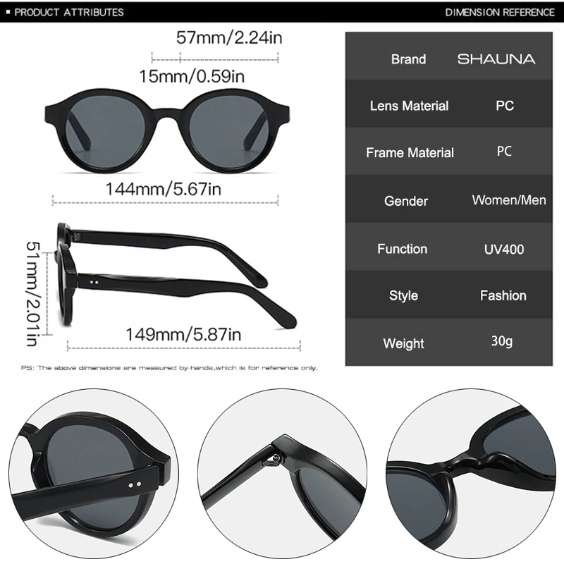 SHAUNA Retro okrągłe damskie gradientowe okulary przeciwsłoneczne odcienie UV400 moda cukierki kolor mężczyźni modne nity Punk okulary