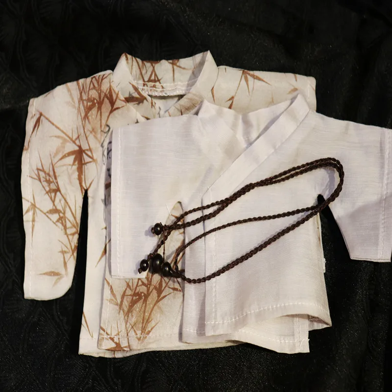 20cm Doll Clothes Bamboo Leaves Vintage Ancient Gray Brown  Clothing Suit Stuffed Plushies Doll Accessories Anime Toy Kids Gifts