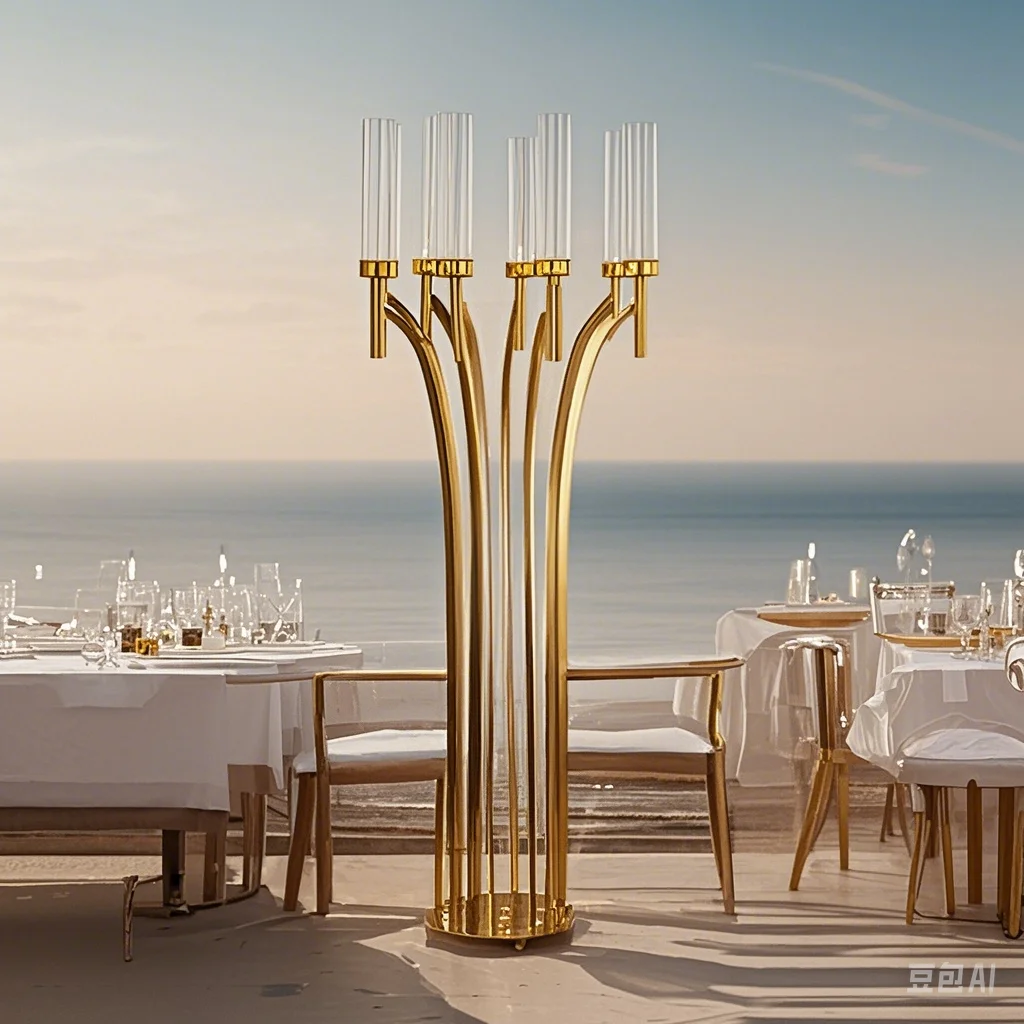 1/2/4Pcs 110cm 8-Arm Metal Candelabra with Acrylic Candle Holders for Wedding Centerpieces Flower Stand Home Party Decor