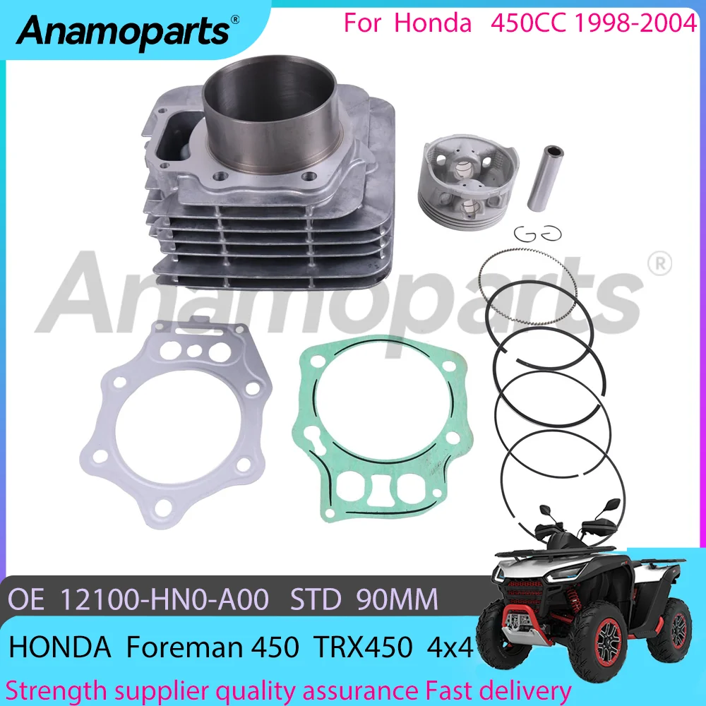 Motoer cylinder piston gasket Engine Rebuild Overhaul Kit for 98-04 Honda Foreman TRX450E TRX450 ATV STD 90mm 12100-HN0-A00