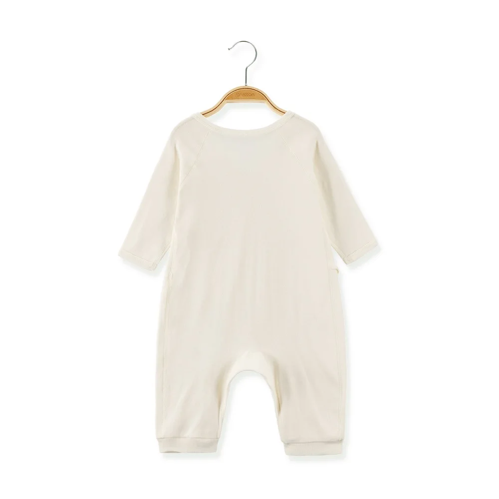 Baby 0-18 months Newborn Eco Friendly 100% Natural Colored Cotton White Belt Snap Button Infant Boys Girls Jumpsuit Baby Rompers