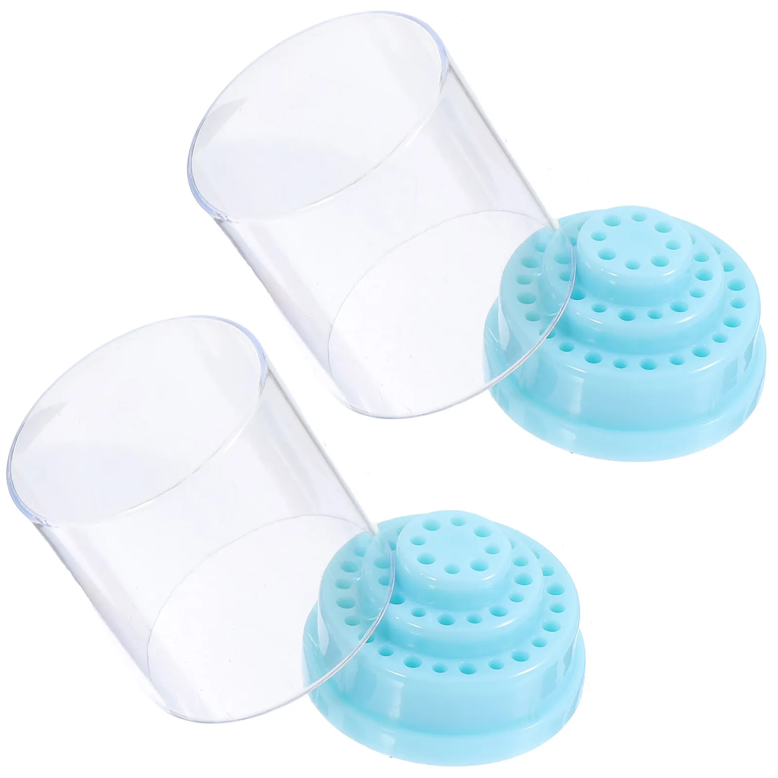 

2Pcs Nail Grinding Head Storage Box Professional Organizer for Nail Salon Home Practice Art School DIY Manicure Bits Holder