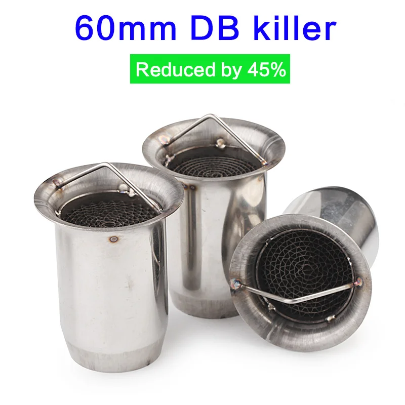 Db 킬러 오토바이 배기 머플러, 스테인레스 스틸, 조절 가능한 db 킬러 소음기, 51mm 60mm 슬립온 소음 제거기